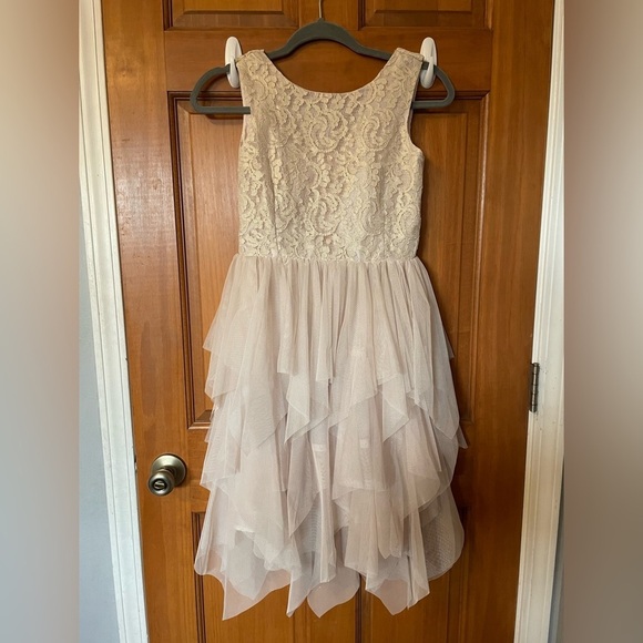 None Other - Cream Lace Girls Dress